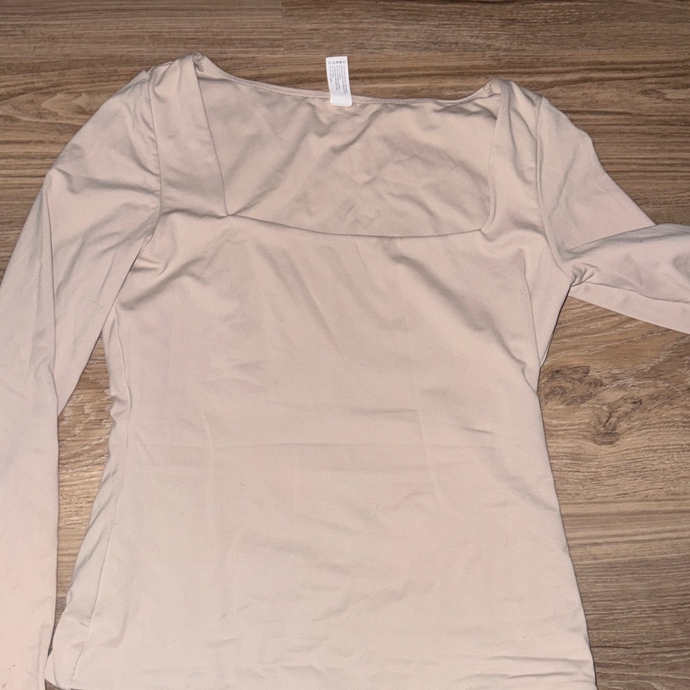 90 Degree By Reflex Cream Long Sleeve Top